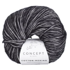 Garn Cotton Merino 50 g svart 108