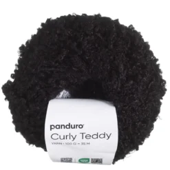 Garn Curly Teddy 50 g svart