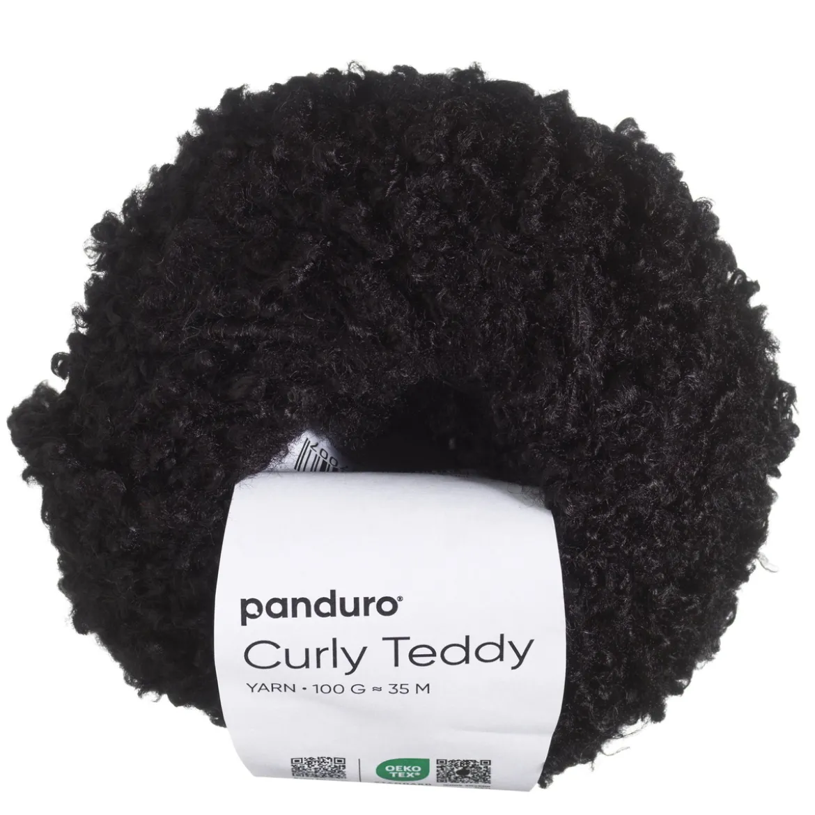 Garn Curly Teddy 50 g svart