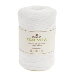 Garn DMC Eco Vita Tape Yarn båndgarn 250 g hvit