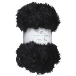 Garn Faux Fur svart 100 g