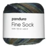 Garn Fine Sock 100 g blå, brune og lilla nyanser