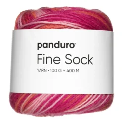 Garn Fine Sock 100 g rosa og røde nyanser