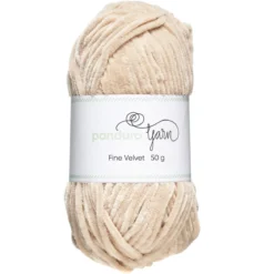 Garn Fine Velvet 50 g beige – fløyelsmykt og himmelsk mykt garn