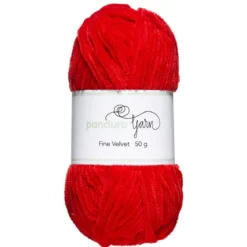 Garn Fine Velvet 50 g rød – fløyelsmykt og himmelsk mykt garn