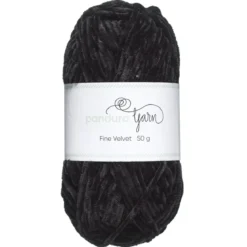 Garn Fine Velvet 50 g svart – fløyelsmykt og himmelsk mykt garn