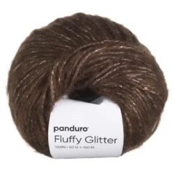 Garn Fluffy Glitter 50 g brun