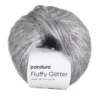 Garn Fluffy Glitter 50 g grå