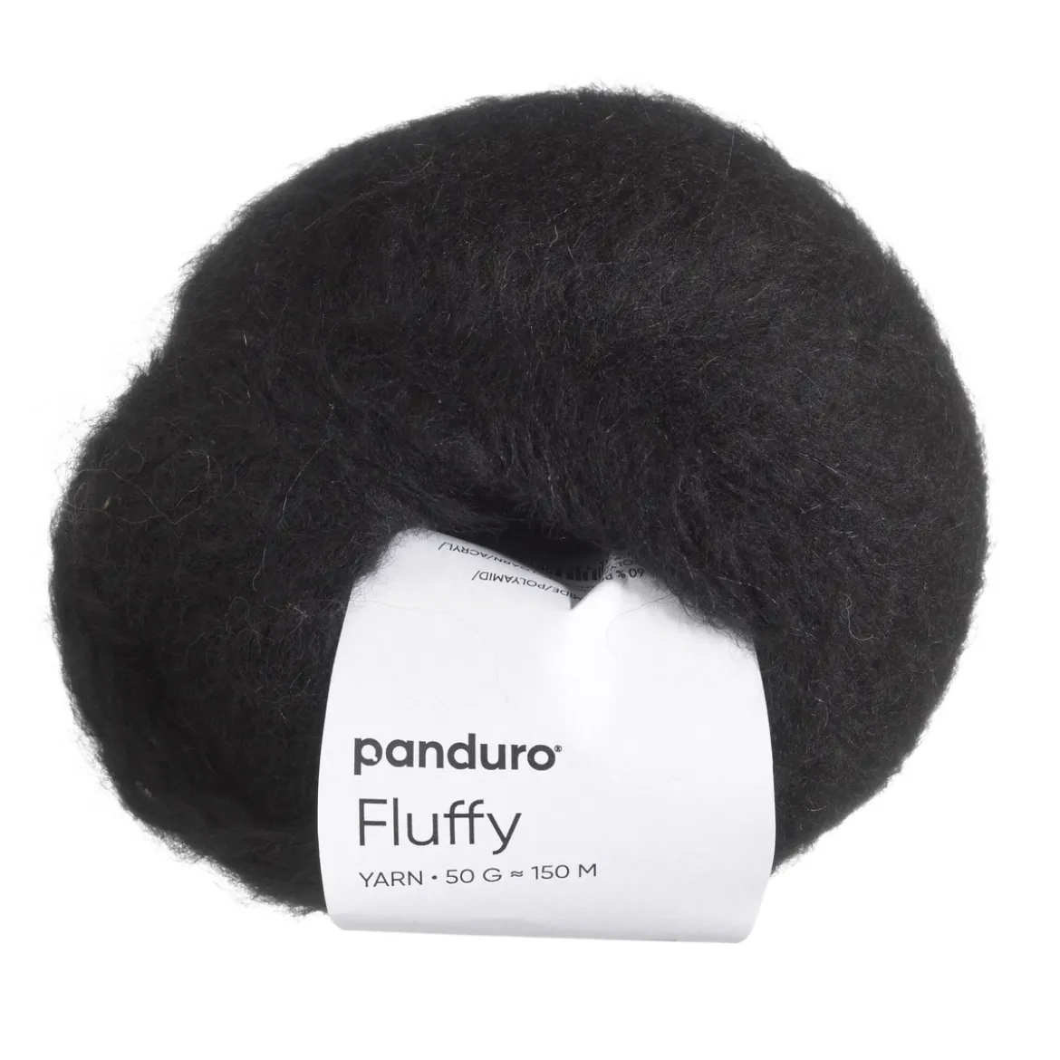 Garn Fluffy 50 g svart