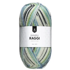 Garn Järbo Bambu Raggi 50 g grønnmelert – 17208 Peacock print