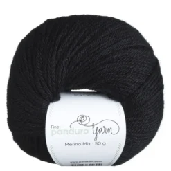 Garn Merino mix 50g Sort