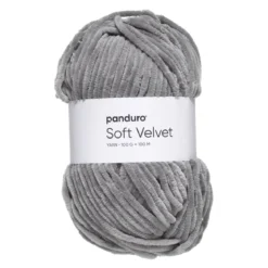 Garn Soft Velvet 100 g grå