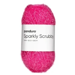 Garn Sparkly Scrubby 50 g cerise