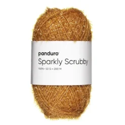 Garn Sparkly Scrubby 50 g lysebrun