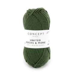 Garn United Socks 25 g mørkegrønn