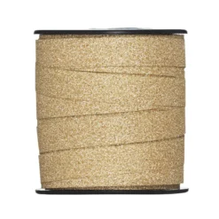 Gavebånd 25 meter på rull, 1 cm bredt – glitter bronse