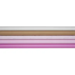 Gavepapir 5-pakning rosa miks med bryst og kraftpapir – 5×2 m, 57 cm bredde