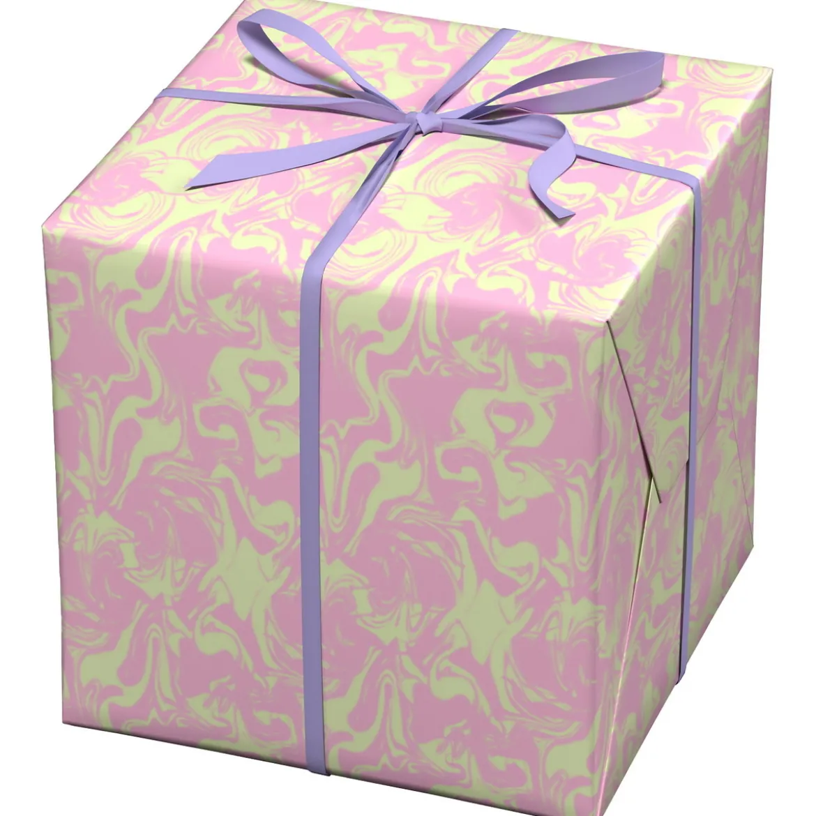 Gavepapir på rull 10 m × 57 cm – bubblegum swirly haze