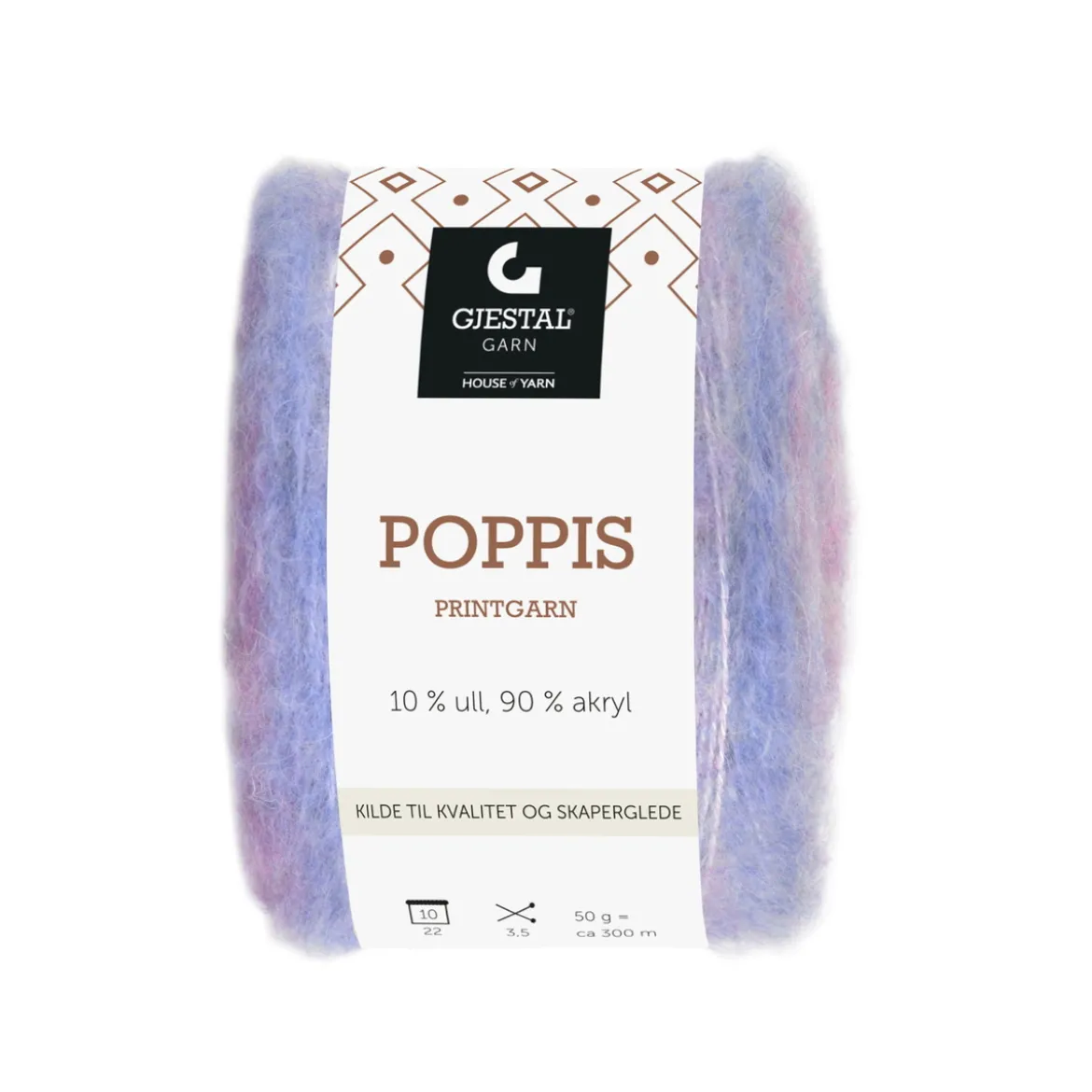 Gjestal Garn Poppis printgarn 50 g lilla/blå – gradert garn