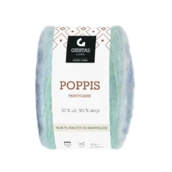 Gjestal Garn Poppis printgarn 50 g blå/mint – gradert garn