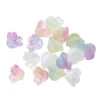 16 glassperler i form av pastellfargede blomster, Ø11 mm