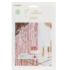 Glitterforheng i skinnende rosa metallic, bredde 100 cm, lengde 200 cm