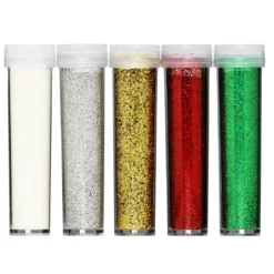 Glitter fremstilt av over 90 % cellulose, 5-pakning à 7 gram i basisfarger