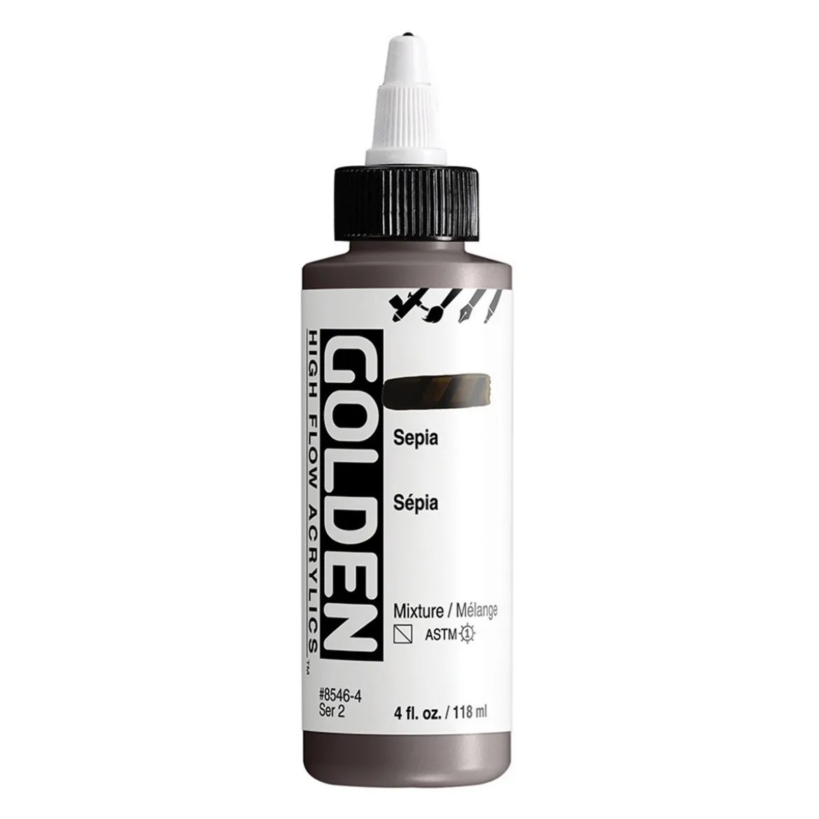 Golden Artist High Flow Acrylics 118 ml – Sepia #8546 series 2