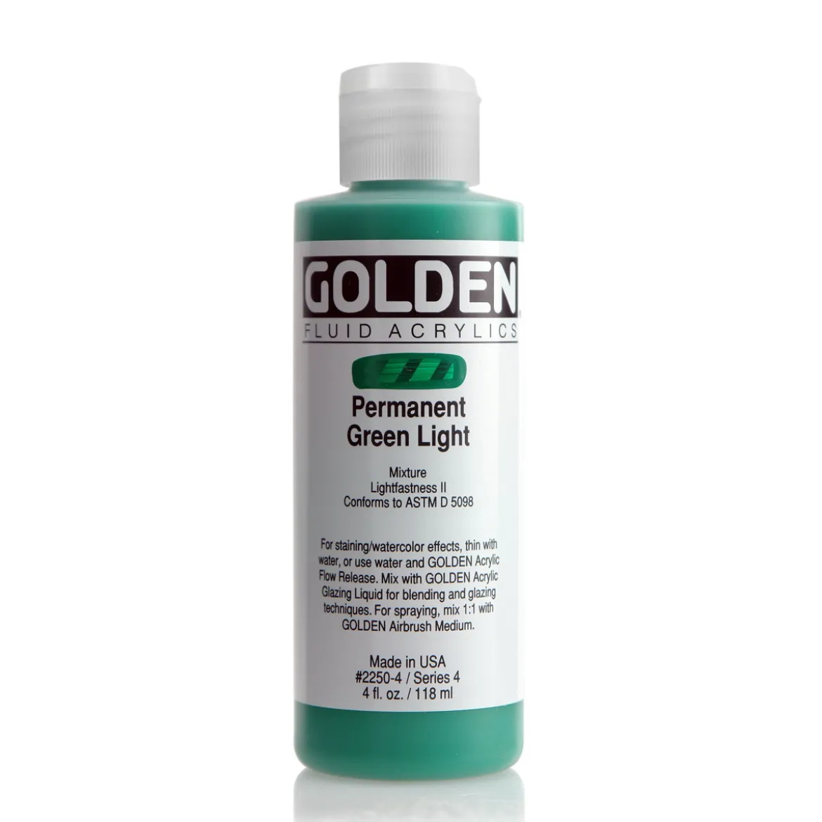 Golden Fluid Acrylics 118 ml - 2250 Permanent Green Light