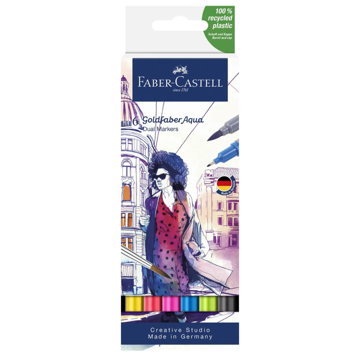 Goldfaber Aqua Dual Marker Set Graffiti – 6 penner med sterke farger