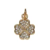 Gullfarget anheng / charm firkløver 12×12 mm