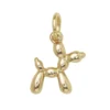 Gullfarget anheng / charm i form av en ballonghund 14×11×3 mm