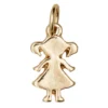 Gullfarget anheng / charm i form av en jente, 8×11,5 mm