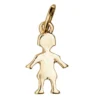 Gullfarget anheng / charm i form av en gutt, 8×11,5 mm
