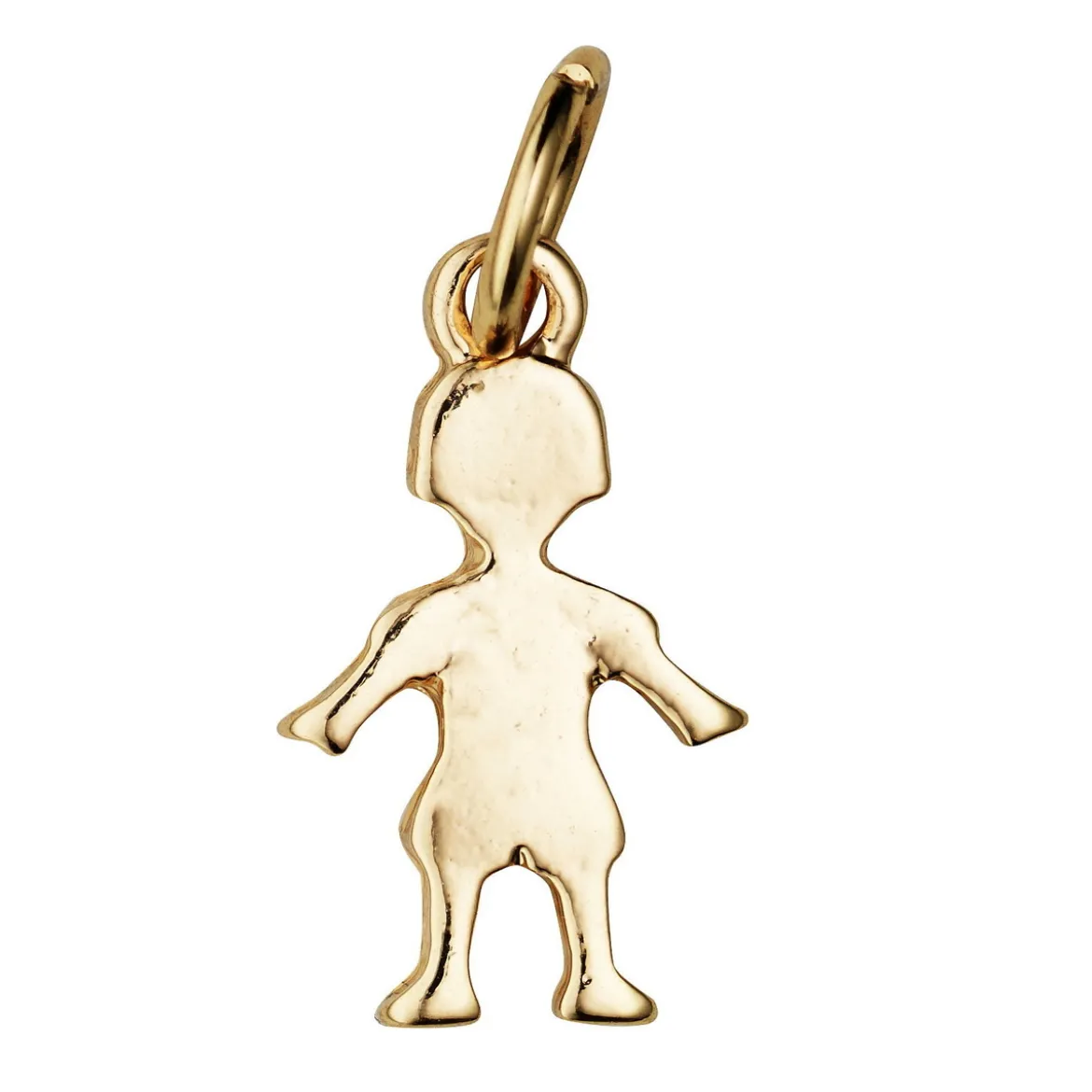 Gullfarget anheng / charm i form av en gutt, 8×11,5 mm
