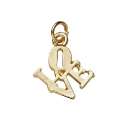 Gullfarget anheng / charm «Love» 12,4×12 mm