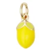 Gullfarget anheng / charm med en gul sitron, lengde 10 mm, Ø6,2 mm