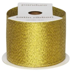 Gullfarget glitterbånd – 8 m langt 40 mm bredt