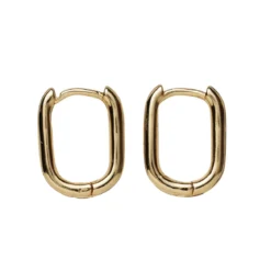 Gullfarget ørepynt oval, 11×15 mm, 1 par