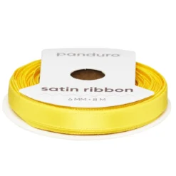 Gult satengbånd – 6 mm bredt og 8 meter langt
