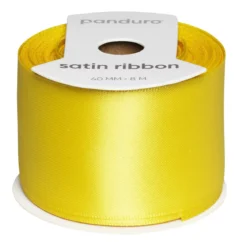 Gult satengbånd – 40 mm bredt og 8 meter langt