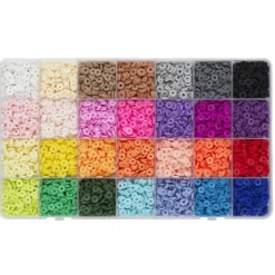 Heishi beads megamiks – 5600 (Ø6 mm) heishi-perler i 28 ulike farger