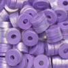 Heishi-perler i rør – gullglinsende lilla heishis, Ø6 mm