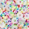 Heishi-perler i rør – herlig blanding med prikkete / stripete flerfargede heishis, Ø6 mm