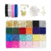 Heishi smykkekit – en mengde heishi-perler i 20 ulike farger + charms, tråd m.m.