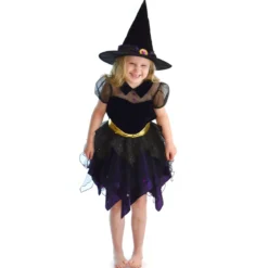 Heksedrakt med hatt (5-7 år)