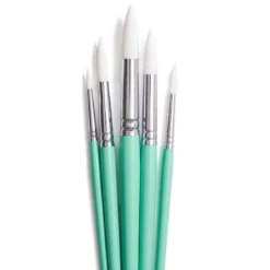 HIMI Gouache Brush, 5-pack Green Bird – 5 runde grønne pensler nr. 5, 6, 9, 10 og 12