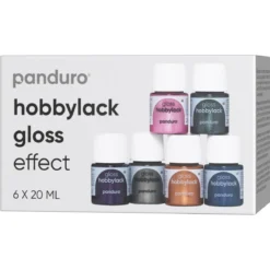 Hobbylakk gloss 6×20 ml Effect – 6 metallic- og effektfarger