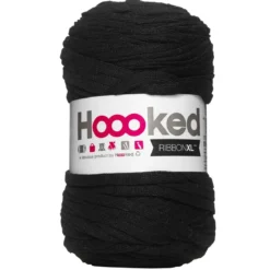 Hooked Ribbon XL garn 250 g svart – RXL26 Black