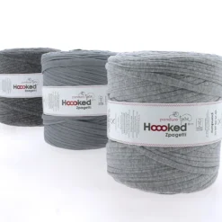 Hooked Zpagetti Medium trikotgarn 900 g grå – Grey Shades ZP005–12, pris per stykk